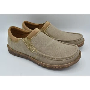 Born Mens Size 9.5 Gudmund Slip On Natural Canvas Suede Casual Loafers Shoes - Picture 1 of 12