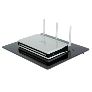 Wall Mount Shelf For TV Media Box Players Routers DVR Tempered Glass - Picture 1 of 7