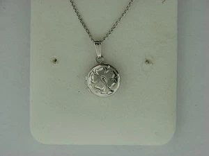 Sterling Silver Small Round Locket Necklace 13 Inch Chain by Marathon Jewelry - Picture 1 of 3