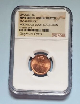 1991 LINCOLN CENT NGC MINT ERROR BROADSTRUCK NORTH EAST ERROR COLLECTION #S211 - Image 1 of 4