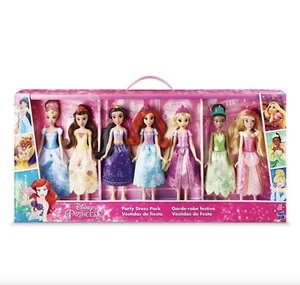 Disney Princess Party Dress Pack - Set of 7 Dolls New - Picture 1 of 2