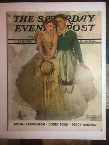 1936 July 11- THE SATURDAY EVENING POST - Cover Art By Norman Rockwell-Great Ads - Picture 1 of 12