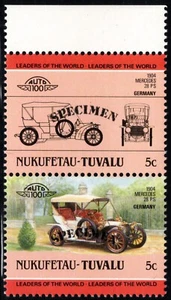 Centsational EFO Tuvalu Nukufetau TF NF 1 Mercedes-Se-Tenant-Specimen Overprint - Picture 1 of 1