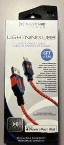 Xtreme power 6 ft tough Apple 8-pin USB sync & charge cable Red - Picture 1 of 4