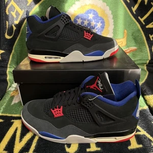 Nike Air Jordan 4 Retro Black Fire Red Deep Royal Blue FV5029-003 Size 13 - Picture 1 of 8