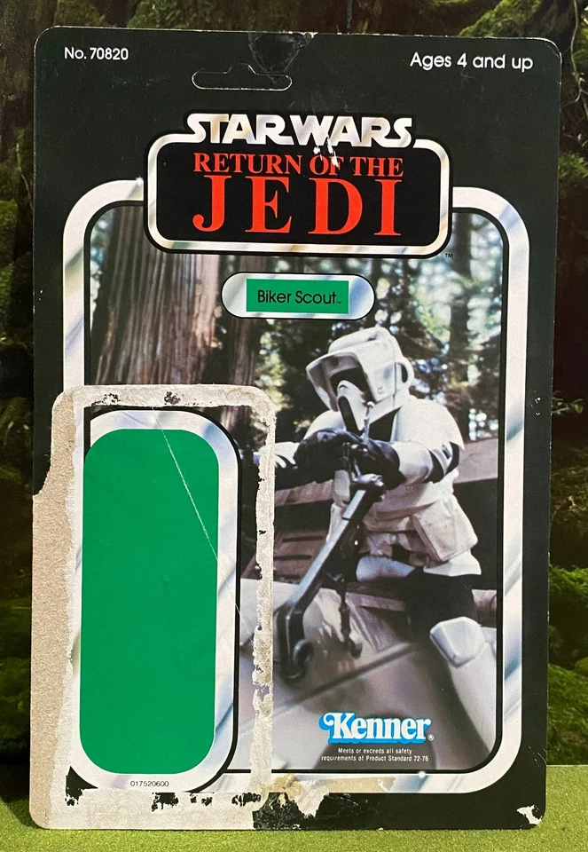 Vintage Kenner 1983 STAR WARS Return Jedi BIKER SCOUT 65 Card Back ROTJ Cardback - Image 1 of 2