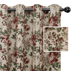 Floral Printed Blackout Curtain 84 Inch Length Grommet Thermal Insulated Room... - Picture 1 of 7