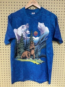 Camiseta Vintage Oso Gráfico Azul Tie-dye Jerzeez Hecha en EE. UU. Hombre Talla Grande - Imagen 1 de 11