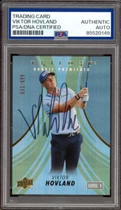 2024 Upper Deck Portfolio Golf #11 Viktor Hovland Rookie Premieres /699 PSA AUTO - Picture 1 of 2