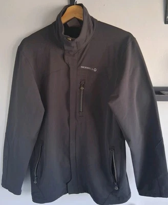 Merrell Men's Aeroblock Full Zip Soft Shell Hiking Jacket Sz Small Black Pockets - Image 1 of 4