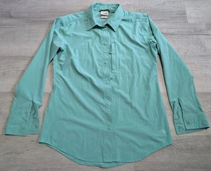 The North Face NF0A7W06 Tech Trail Shirt Women’s M Blue Snap Zip Vented Outdoor - Picture 1 of 8