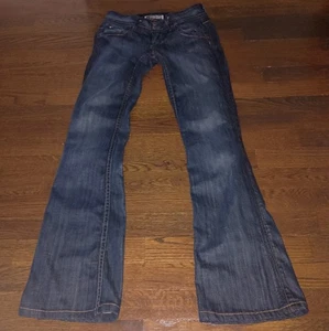 Hudson Jeans Womens 24 Dark Wash Blue Denim Signature Boot Cut Stretch Low Rise - Picture 1 of 15