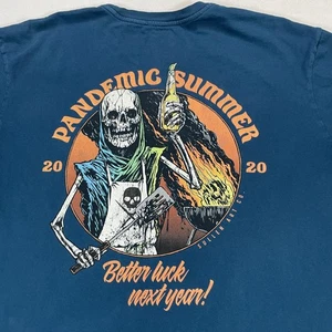 Sullen Art Collective Shirt Herren 2XL Blau Pandemie Sommer 2020 Grafik Totenkopf BBQ - Bild 1 von 15