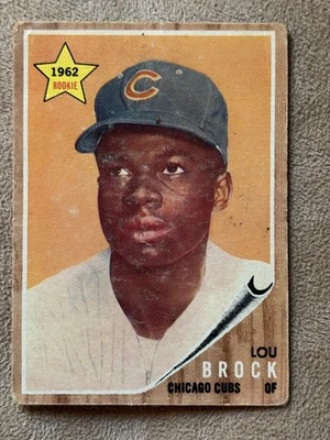 Topps Lou Brock 1962 novato #387 en muy buena condición Cardinals Foto 1 de 2