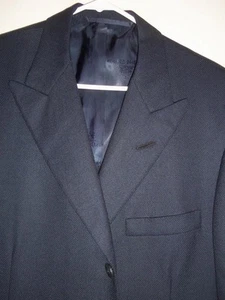 BA291- MINT STUNNING Oxxford NAVY Peak Lapel SOFT WOOL BLAZER - 43R - Canvassed - Picture 1 of 9