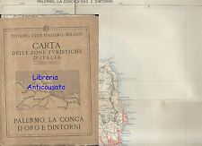 Palermo Conca D'Oro E Dintorni Carta Zone Turistiche D'Italia TCI Mappa Vintage