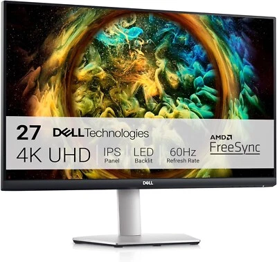 Dell S2721QS 27" Monitor 4K UHD (3840 x 2160) IPS AMD FreeSync Speakers Silver - Image 1 of 2