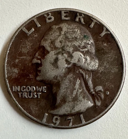 1971 D Quarter DDO DDR Error Coin Blob Mint Mark, Several Errors, Circulated #80 Cover