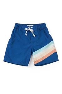 Wildling Well Dressed Wolf Boys Swim Trunks Navy Camp Size 11/12 NWT - Picture 1 of 3