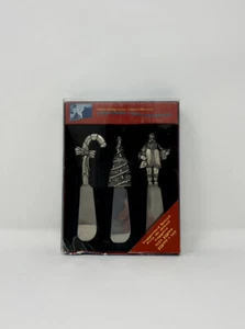 NEW Holiday Christmas Food Spreaders Set of 3 - Santa Candy Cane Christmas Tree - Picture 1 of 8