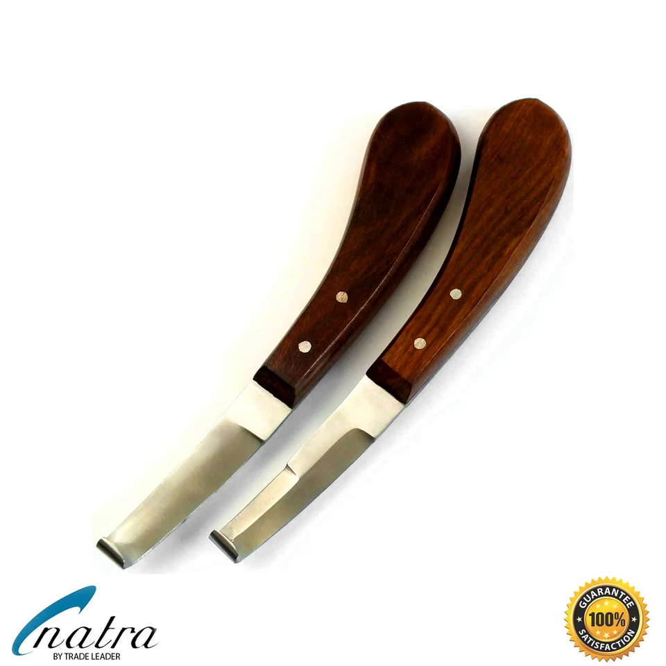 NATRA Cuchillo para cascos madera caballos cuchillo para garras cuchillo para canalones cuidado de caballos cascos veterinario