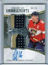 2019-20 The Cup Emblems of Endorsements Autograph Patch Aleksander Barkov 06/15