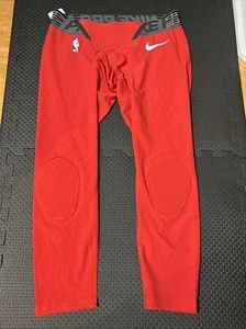 Pantalones de compresión Nike Pro NBA Baloncesto Techknit Rodilleras Rojo Para hombres Talla XL-T - Imagen 1 de 4