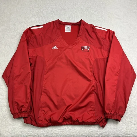 UNLV Rebels Track & Field Adidas Windbreaker Mens Large Red Pullover Cover