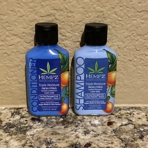 HEMPZ Triple Moisture Herbal Fresh Citrus Shampoo & Conditioner Set 2.25 oz ea - Picture 1 of 3