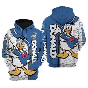Donald Duck 3D Print Hoodie Autumn Winter Loose Sports Casual Jumper - Picture 1 of 4