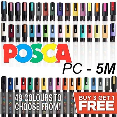 Uni Posca PC-5M Paint Marker Pens Fabric Glass Metal Pen - Buy 4, Pay For 3 • 4.18€