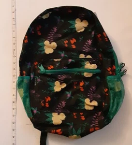 Arctic Star Book Bag Backpack Back to School Black Floral Zip Pockets 17" NWT - Picture 1 of 7