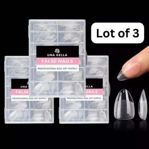 UNA GELLA SHORT ALMOND NAIL TIPS PRE-SHAPE SHORT ALMOND GEL X NAIL TIPS 216PC ** - Picture 1 of 6