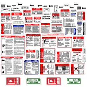 Safety Decal Kit for Brush Bandit Wood Chipper Stickers English + Spanish UV 7yr - Picture 1 of 2