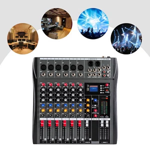Audio Mixer USB Mixing Console Bluetooth for DJ Karaoke Live Podcast 6 Channel - Picture 1 of 11