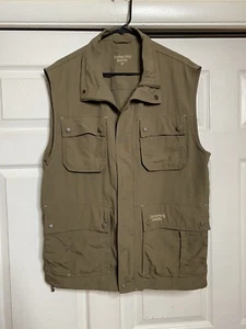 Vintage Boomerang Mens Fishing Green Hunting Vest XL Size 54 Photography Pockets - Picture 1 of 7