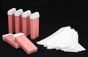 6 Wachspatronen Pink + 100 Vliesstreifen Enthaarung Haarentfernung Warmwachs - Bild 1 von 1