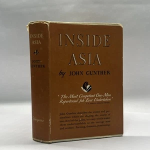 1939 Inside Asia by John Gunther Hardcover with Dust Jacket- Harper & Brothers - Picture 1 of 12