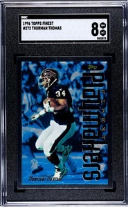 1996 Topps Finest #272 Thurman Thomas Playmakers SGC 8 - Picture 1 of 2