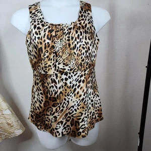 Sharon Young Leopard Print Short Sleeve Top Size 10 - Picture 1 of 2