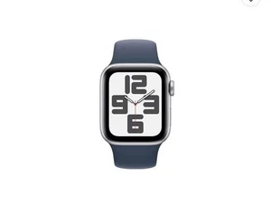 Apple Watch SE 2e génération 40 mm GPS argent avec bracelet sport bleu M/L MRE23LL/A. - Photo 1 sur 15