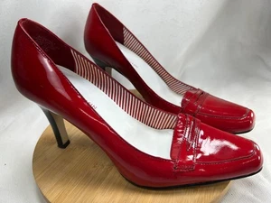 Anne Klein Kirschrot Lackleder Loafer Pumps Damengröße 7,5 - Bild 1 von 16