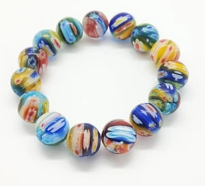 Chunky Millefiori Earrings Glass Bracelet 14mm - Picture 1 of 2