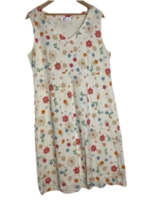 Vestido sin mangas de algodón Fresh Produce talla grande ropa de resort flores multicolores Foto 1 de 4