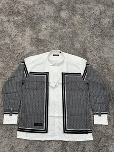 Balmain Paris Long Sleeve Button Up Shirt Men XXL White Collar Adult - Picture 1 of 5