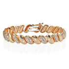 Véritable bracelet de tennis accent diamant naturel San Marco ton or rose