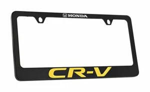 Honda CRV marca denominativa negro recubierto metal matrícula soporte 2 orificios - Imagen 1 de 5
