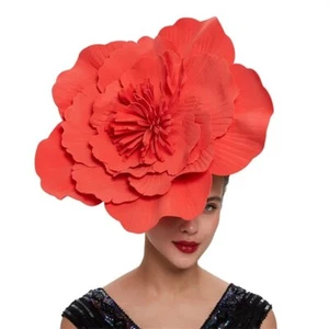 Wedding Guest Fascinator Hat Bridal Prom Kentucky Derby Headpiece Large Flower - Picture 1 of 14
