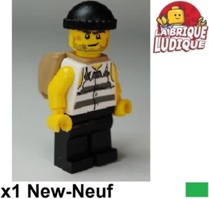 Lego Minifigure City Bandit Thief Prisoner Bag Cap Scar Jail005 NEW - Picture 1 of 1