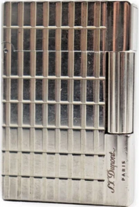 Working S.T. Dupont Gas lighter Silver Gatsby logo without box - Picture 1 of 8